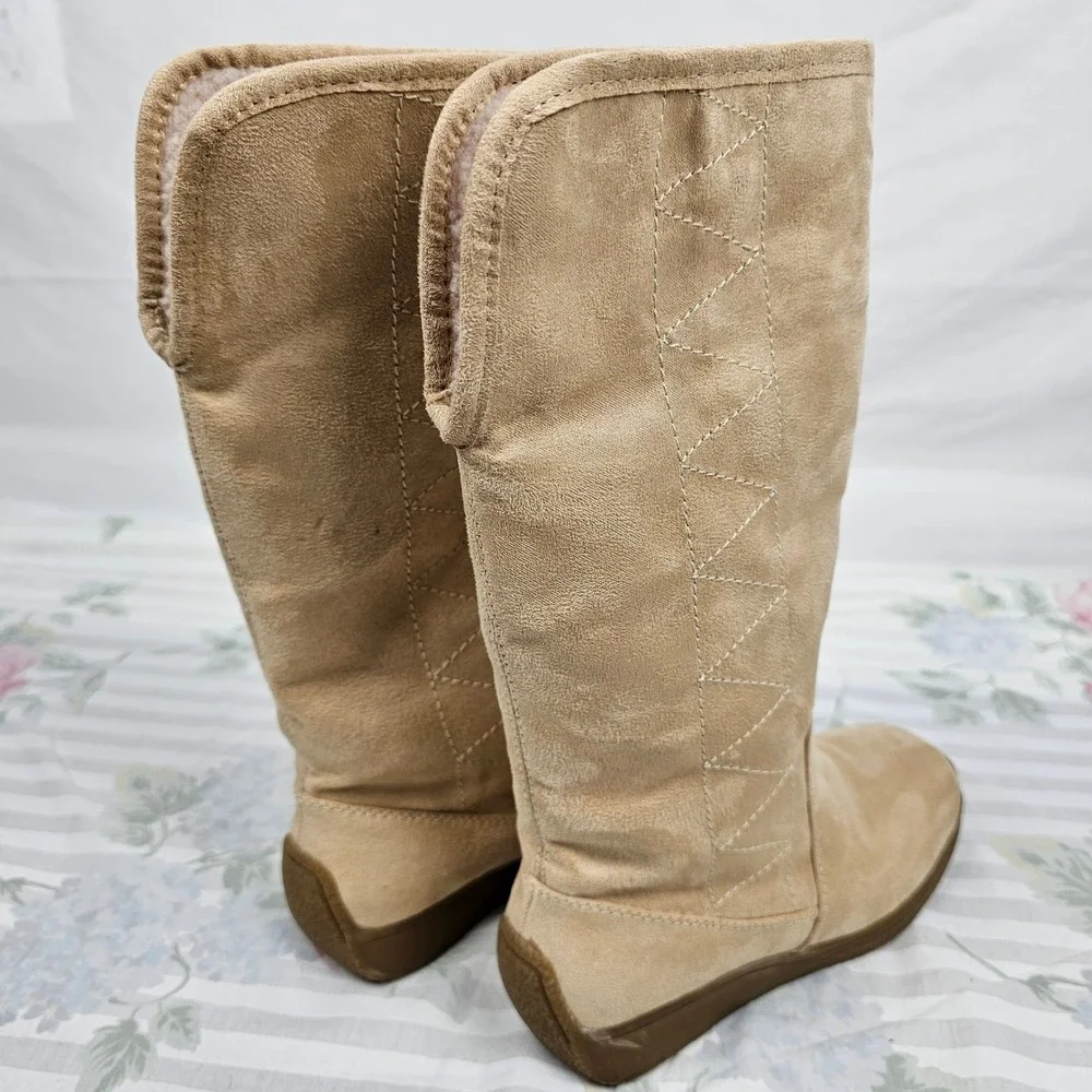 Unionbay Women Tan‎ Minky Suede Shearling Lined Winter Boots 6M
